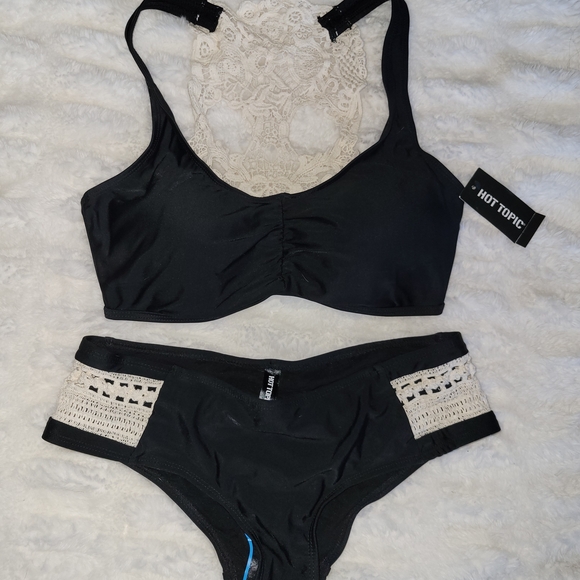 Hot Topic Swim Hot Topic Black Lace Bikini Set Poshmark
